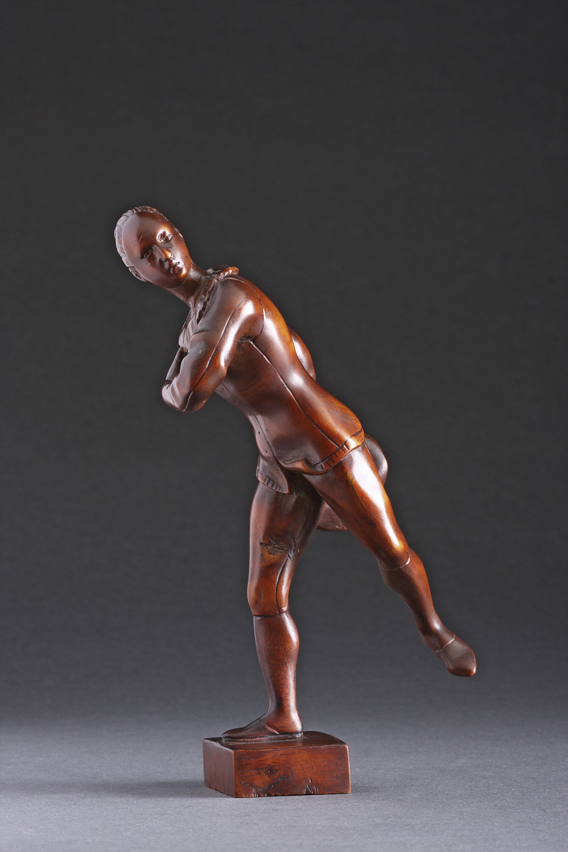 Carved Boxwood Maquette for a Harlequin Figure from the Commedia dell’Arte